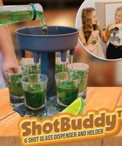 ShotBuddy 6 Shot Glass -annostelija ja pidike