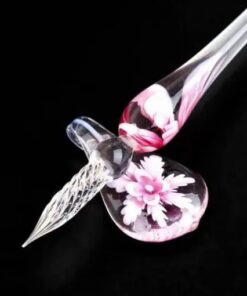 Lasinen kalligrafiakynäsarja musteella ja kynätuella