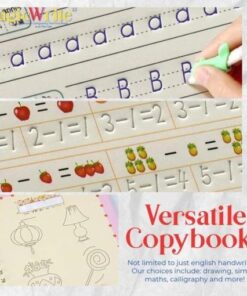 MagicWrite uudelleenkäytettävä kalligrafiaharjoituskirja ja kynäsetti