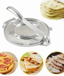 Ruostumattomasta teräksestä valmistettu Tortilla-paininjalka kahvalla