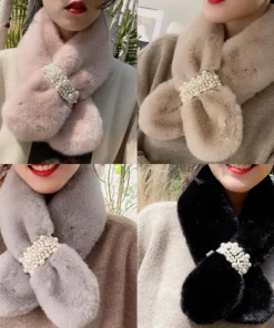 Talvi Diamond Faux Fur Wrap huivi